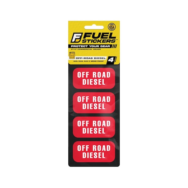 Fuel Stickers Off Road Diesel Sticker: Fuel Tank, Agri Equipment & Heavy Equipment, Hvy-Dty, 2''x1'', 4PK Z-2X1ORD-4PK - main